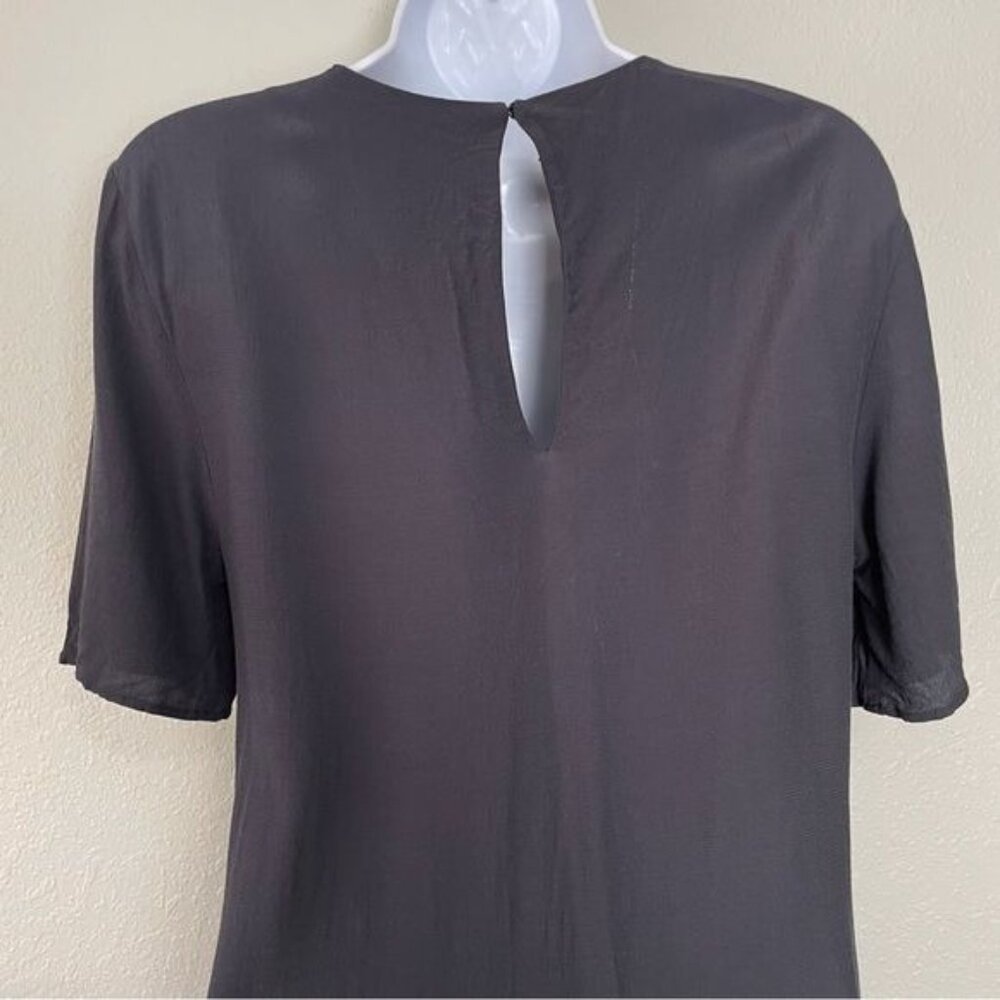 H&M dark gray short sleeve crepe dress 6 - Picture 8 of 11